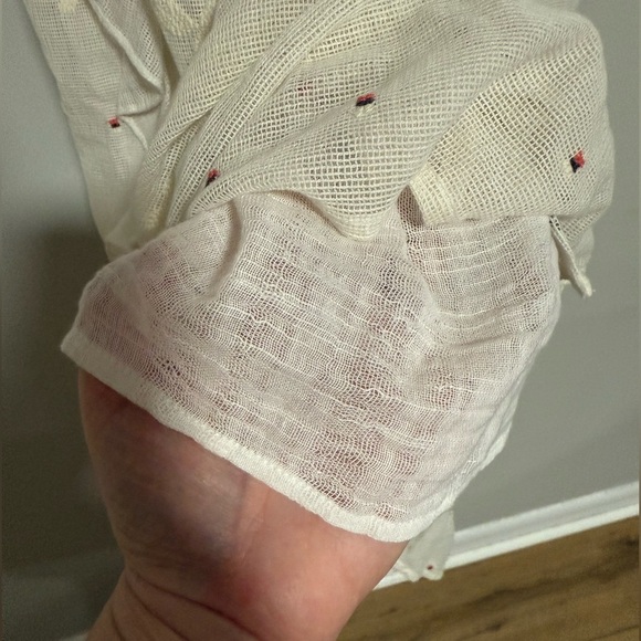 Free People New Romantics Ivory Boho Embroidered Lace Midi Dress Size 6 - Picture 9 of 13